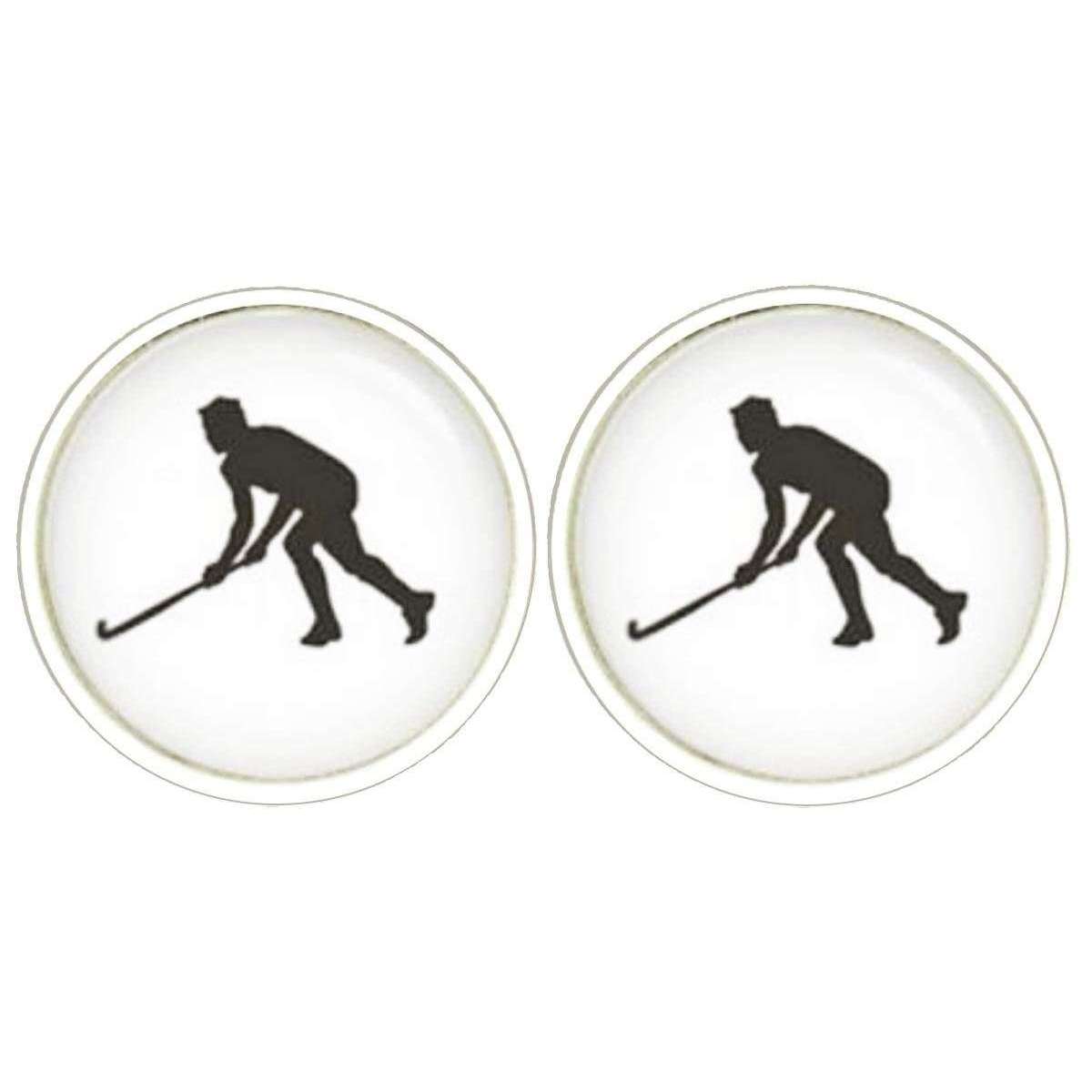 Bassin and Brown Hockey Player Cufflinks - White/Black