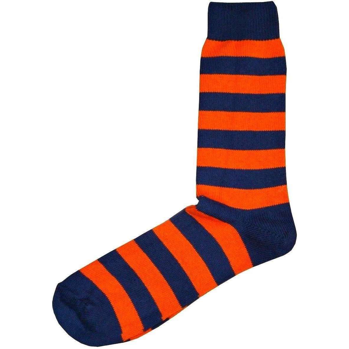 Bassin and Brown Hooped Stripe Socks - Orange/Navy