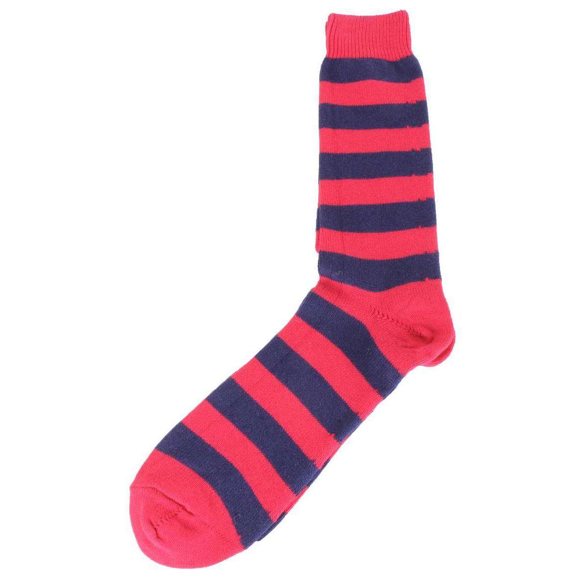 Bassin and Brown Hooped Stripe Socks - Red/Royal Blue