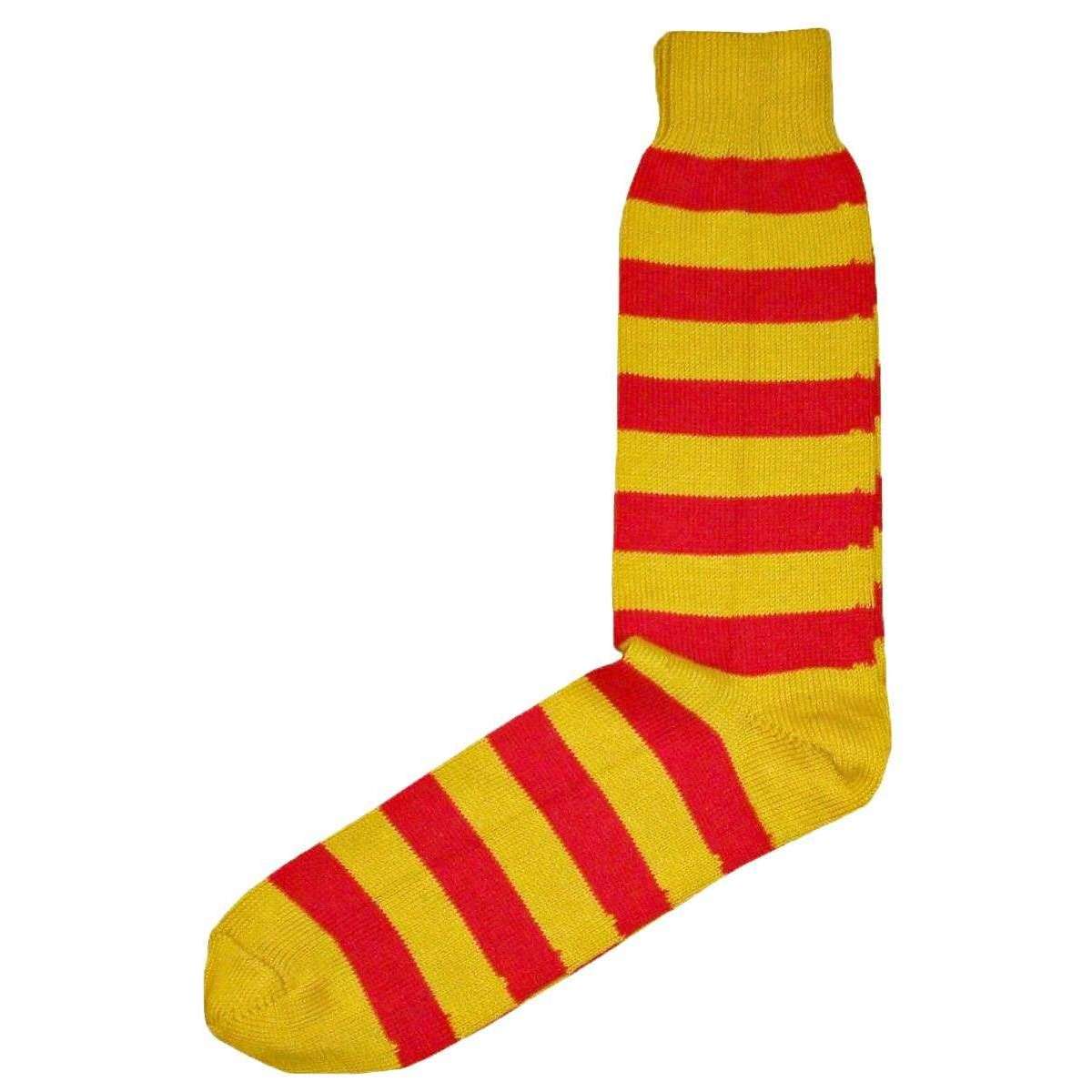 Bassin and Brown Hooped Stripe Socks - Yellow/Red