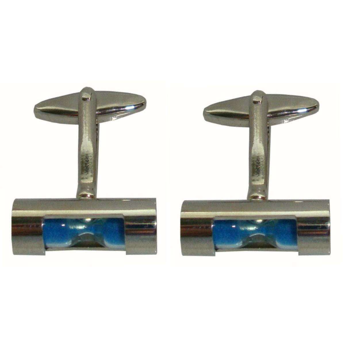 Bassin and Brown Hourglass Cufflinks - Blue/Silver