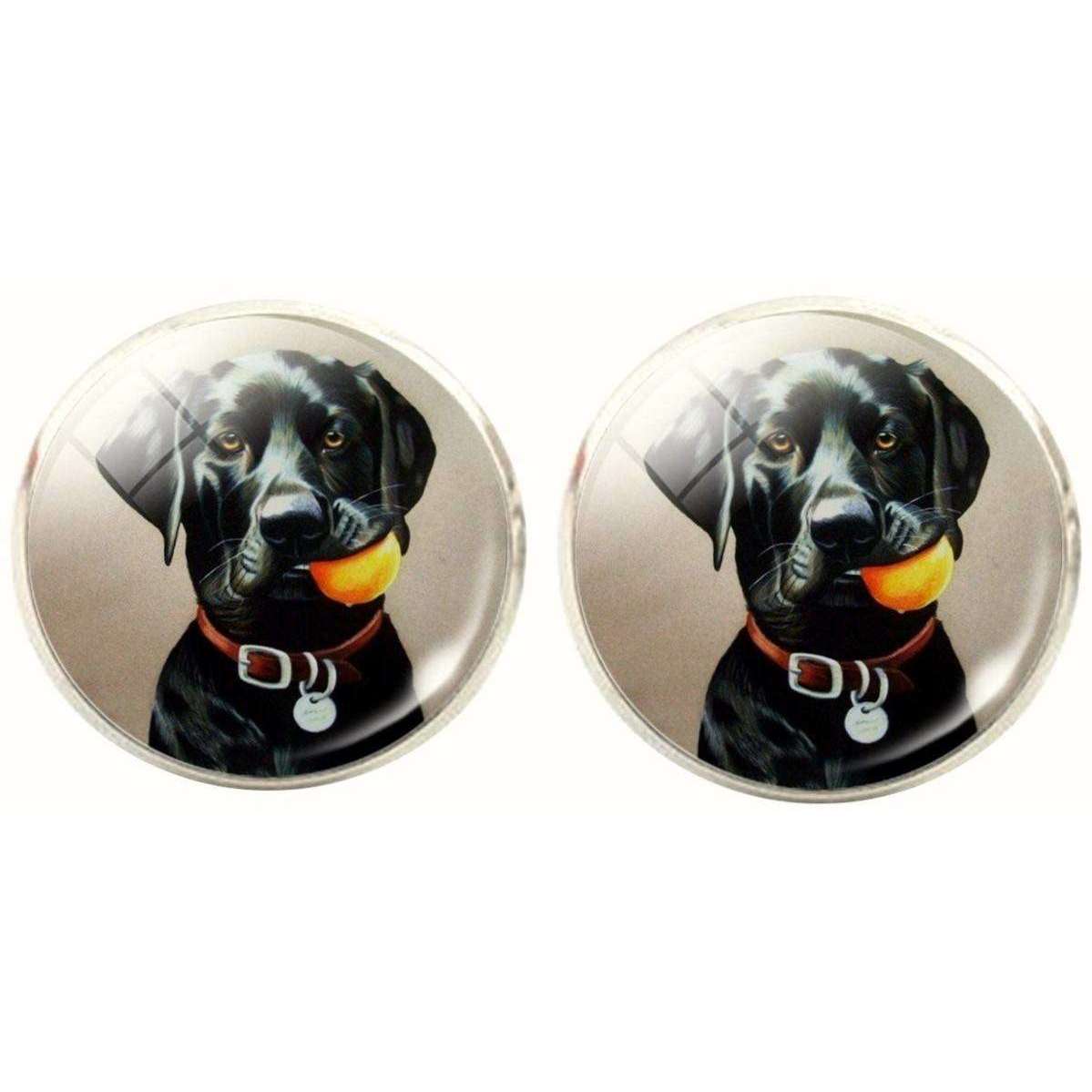 Bassin and Brown Labrador Cufflinks - Black