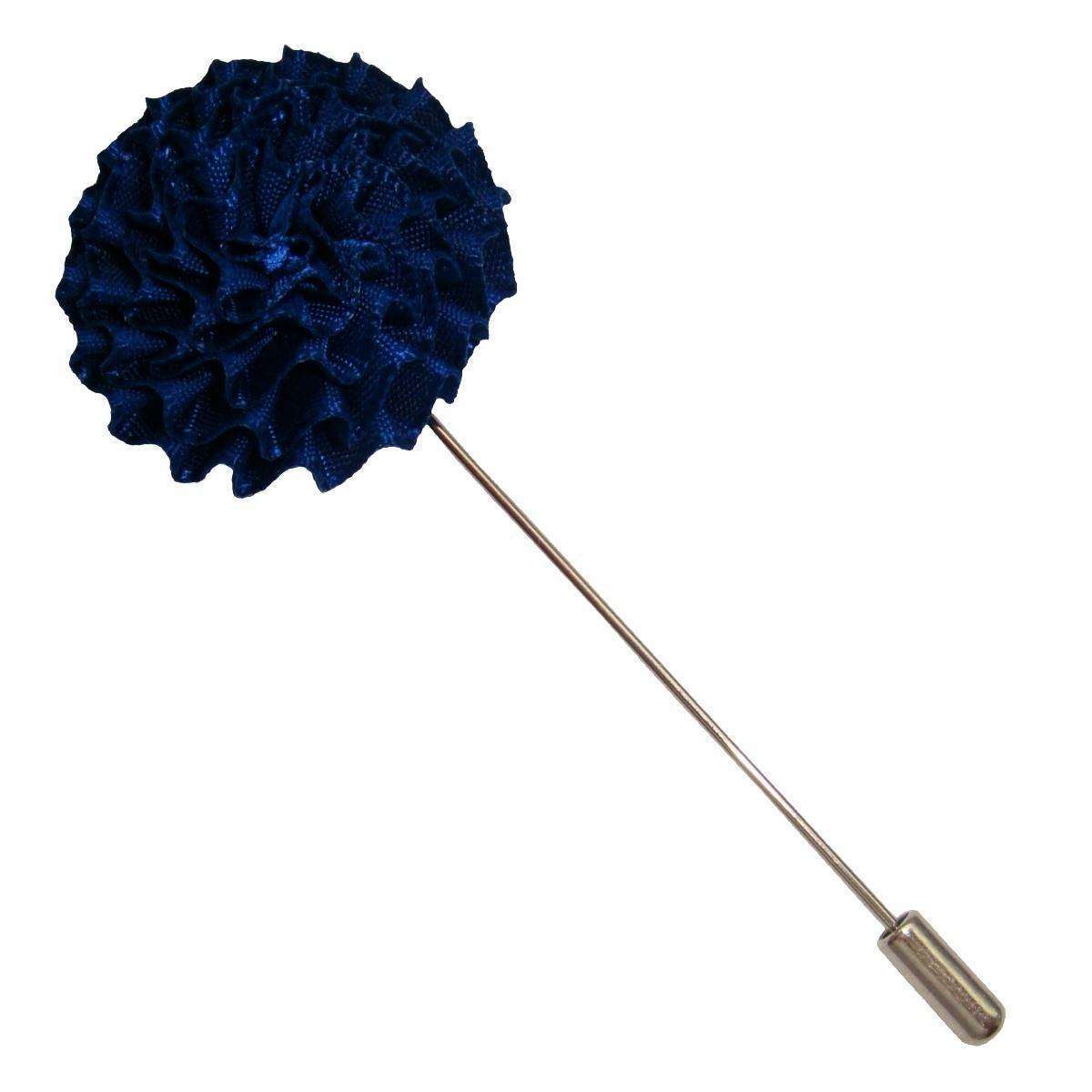 Bassin and Brown Large Flower Lapel Pin - Navy