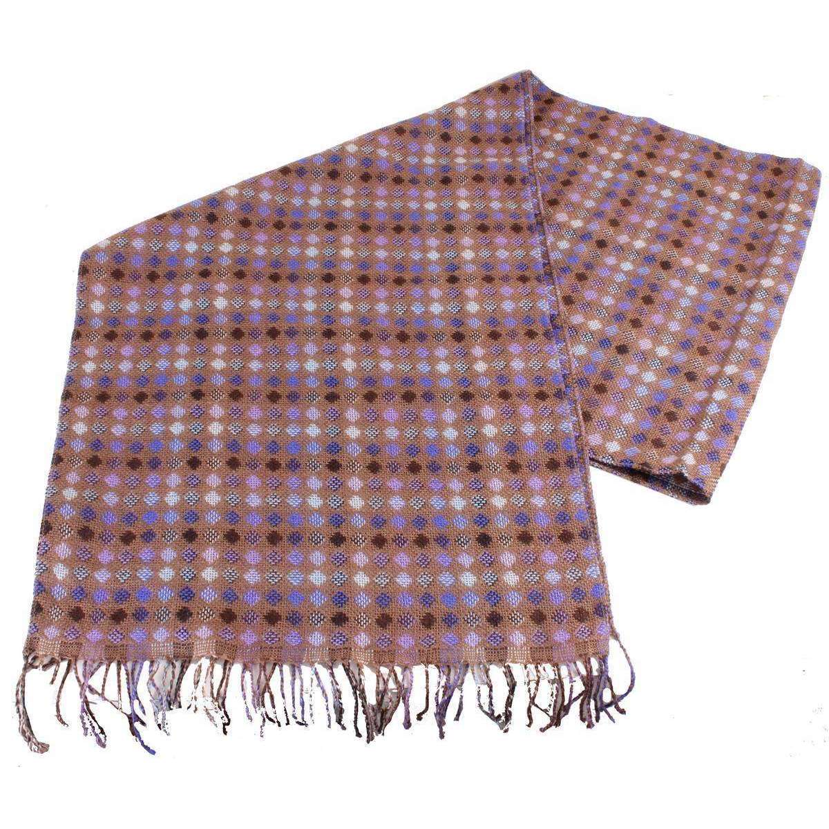 Bassin and Brown Messi Mini Diamond Wool Scarf - Brown/Blue