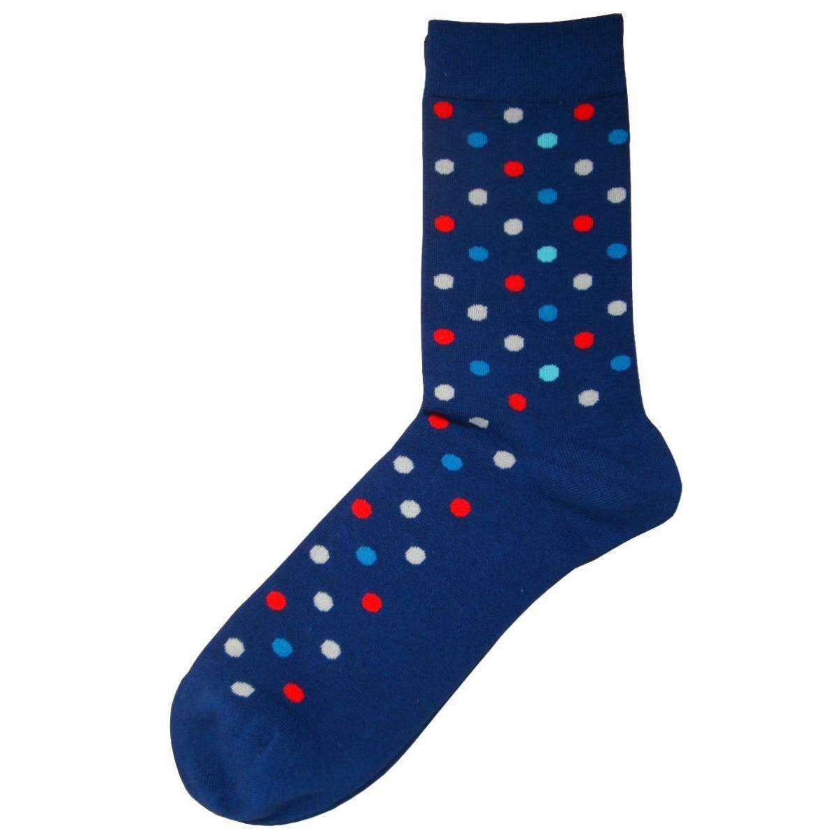 Bassin and Brown Multi Spot Socks - Navy/Blue/Red