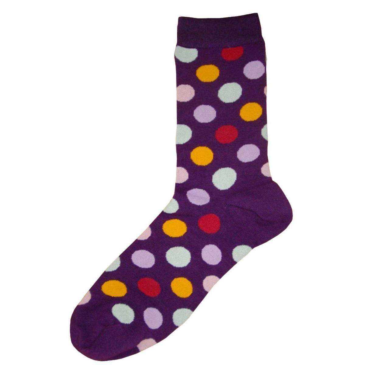 Bassin and Brown Multi Spot Socks - Purple/Multi-colour