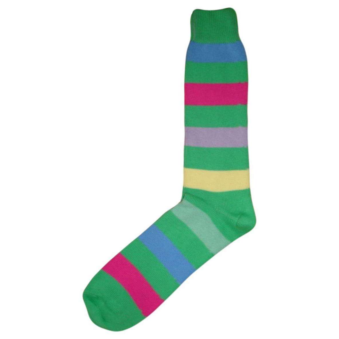 Bassin and Brown Multi Stripe Socks - Green