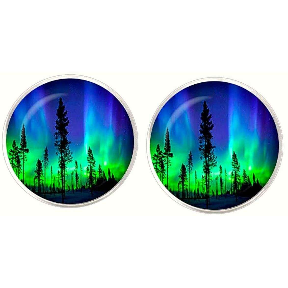 Bassin and Brown Northern Lights Cufflinks - Blue/Green