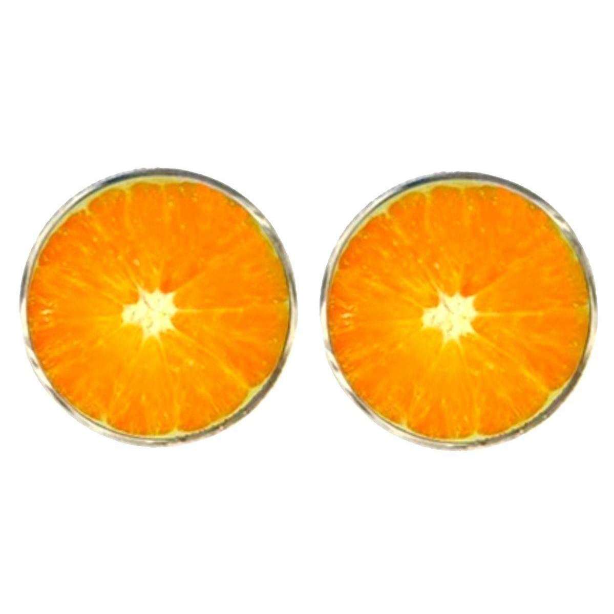 Bassin and Brown Orange Fruit Cufflinks - Orange