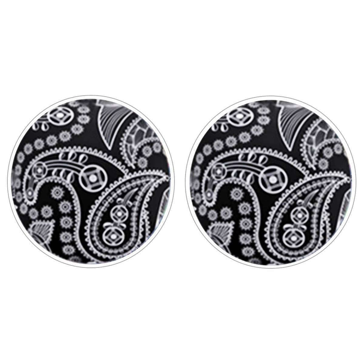 Bassin and Brown Paisley Cufflinks - Black/White