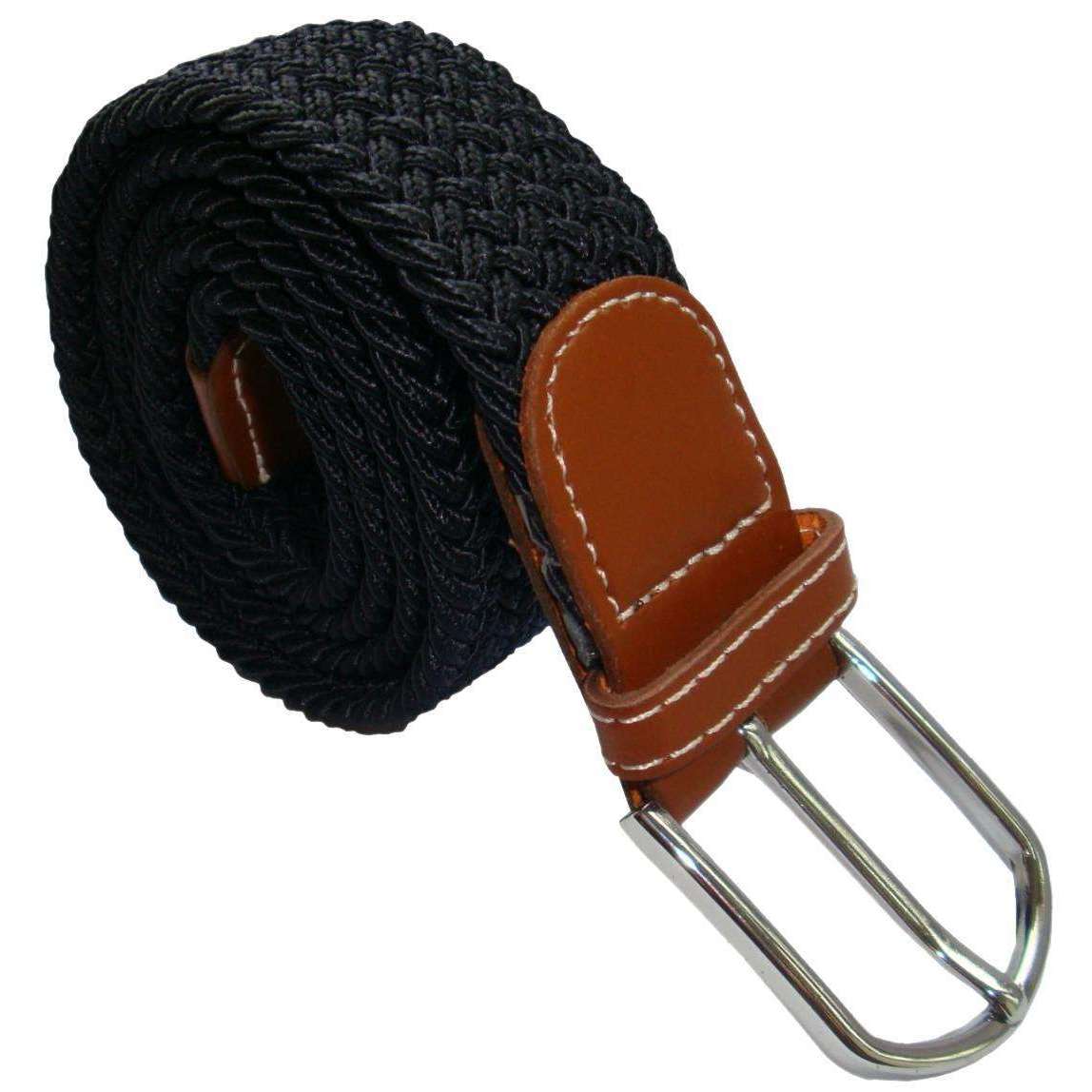 Bassin and Brown Plain Elasticated Woven Belt - Navy