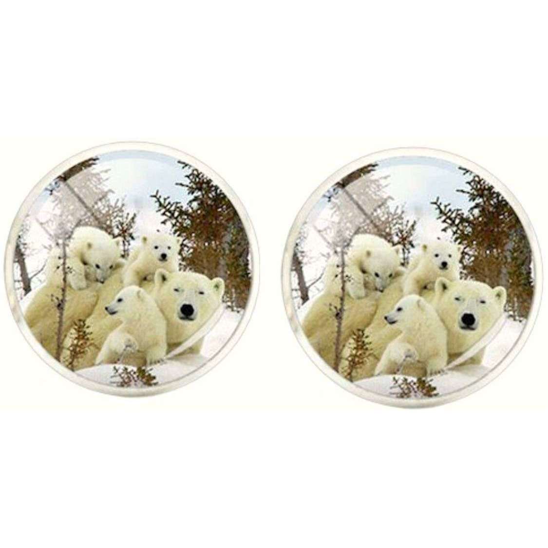 Bassin and Brown Polar Bear Cufflinks - White