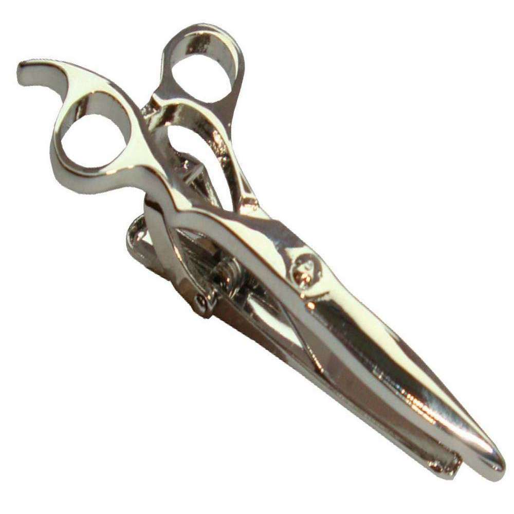 bassin and brown scissors tie bar - silver