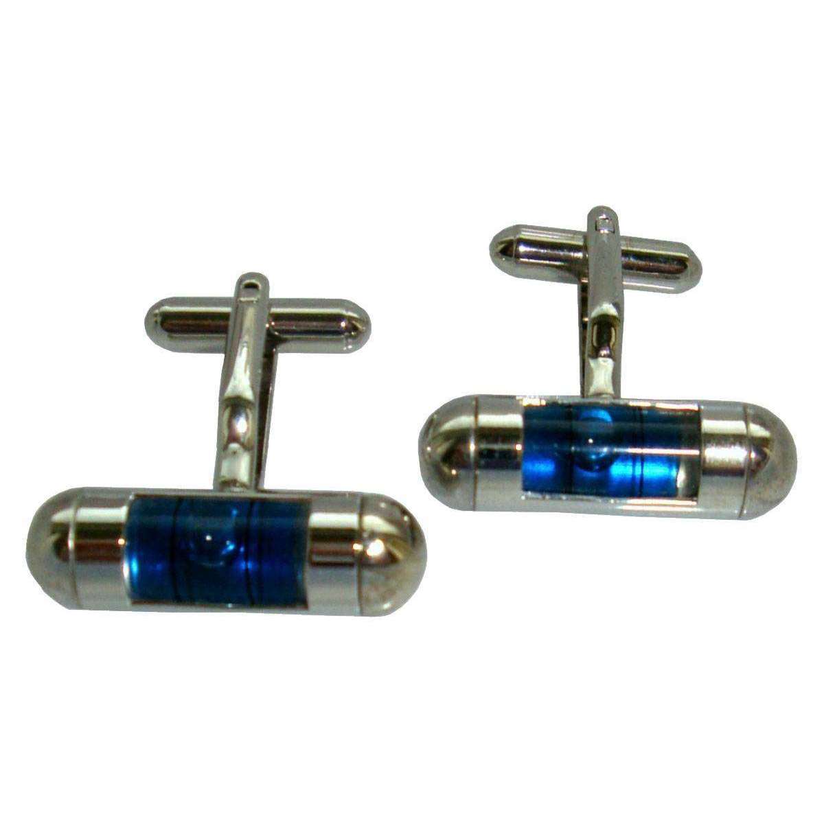 Bassin and Brown Spirit Level Cufflinks - Blue/Silver