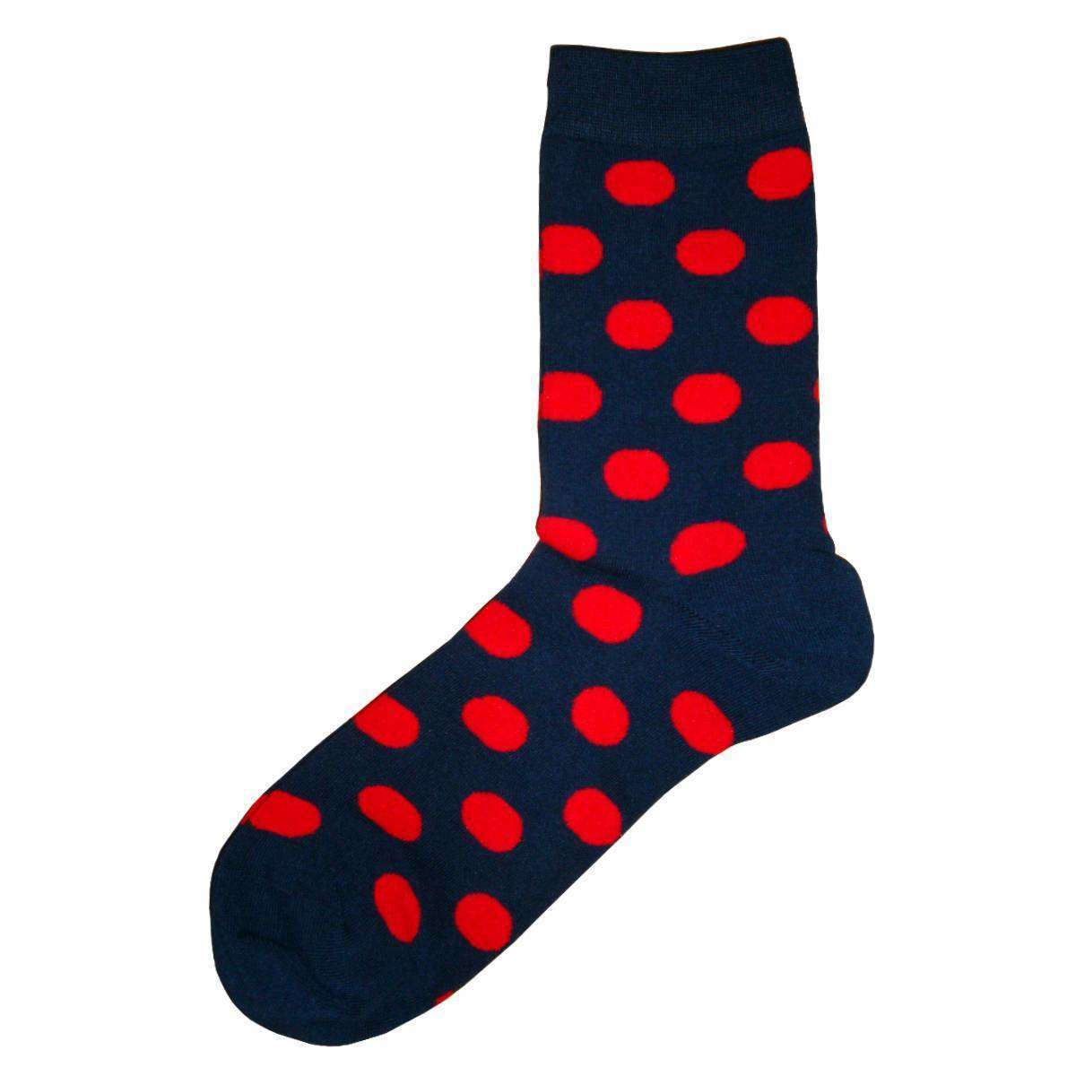 Bassin and Brown Spotted Socks - Navy/Red