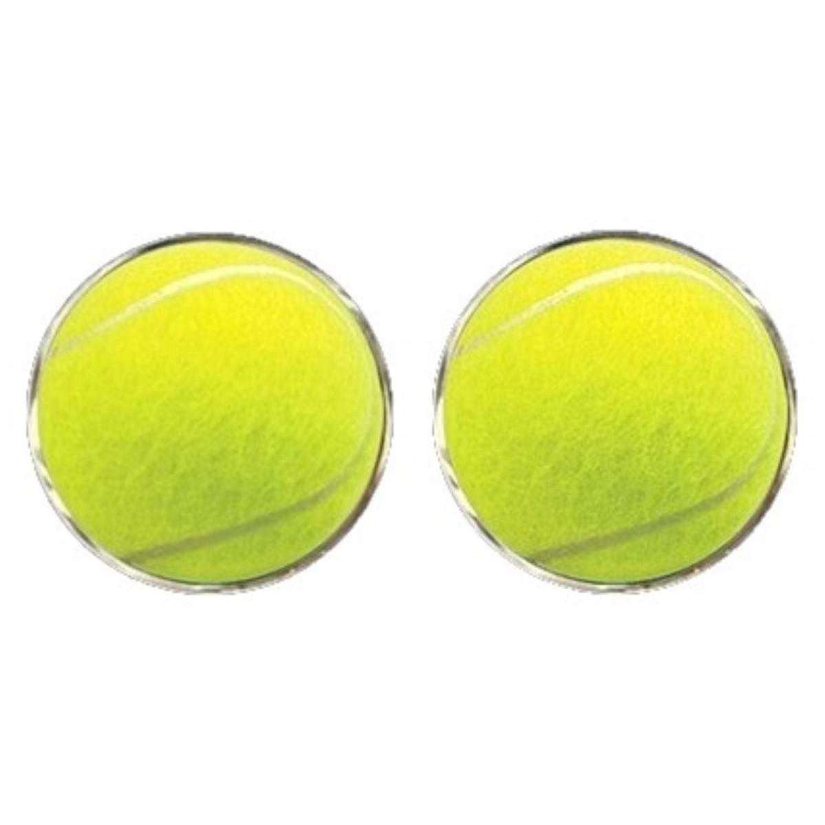 Bassin and Brown Tennis Ball Cufflinks - Yellow