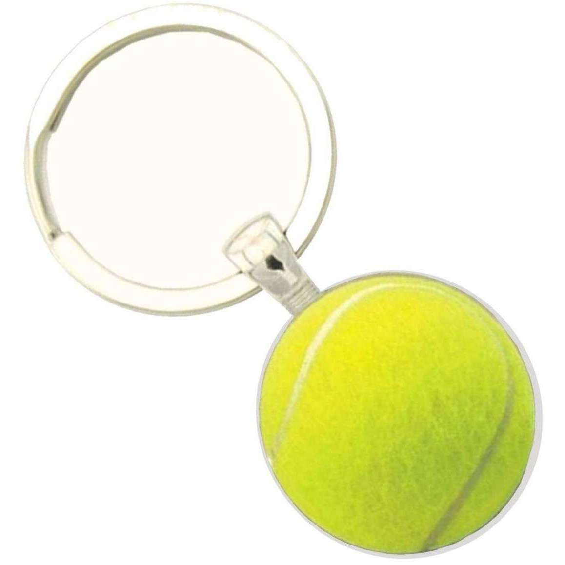 Bassin and Brown Tennis Ball Key Ring - Yellow