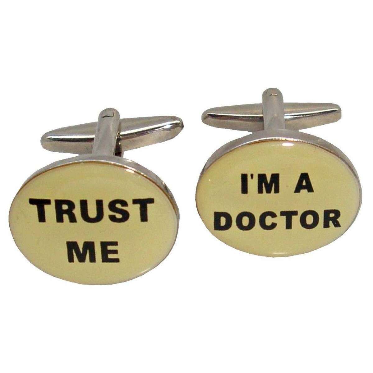 Bassin and Brown Trust Me Im A Doctor Cufflinks - White/Black/Silver