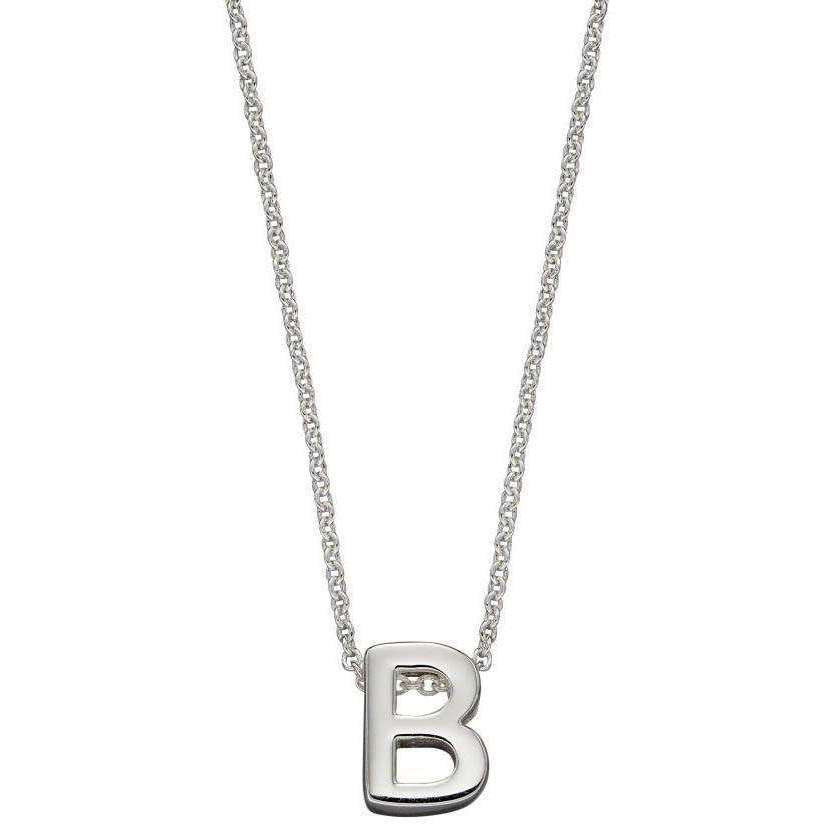 Beginnings B Initial Plain Necklace - Silver