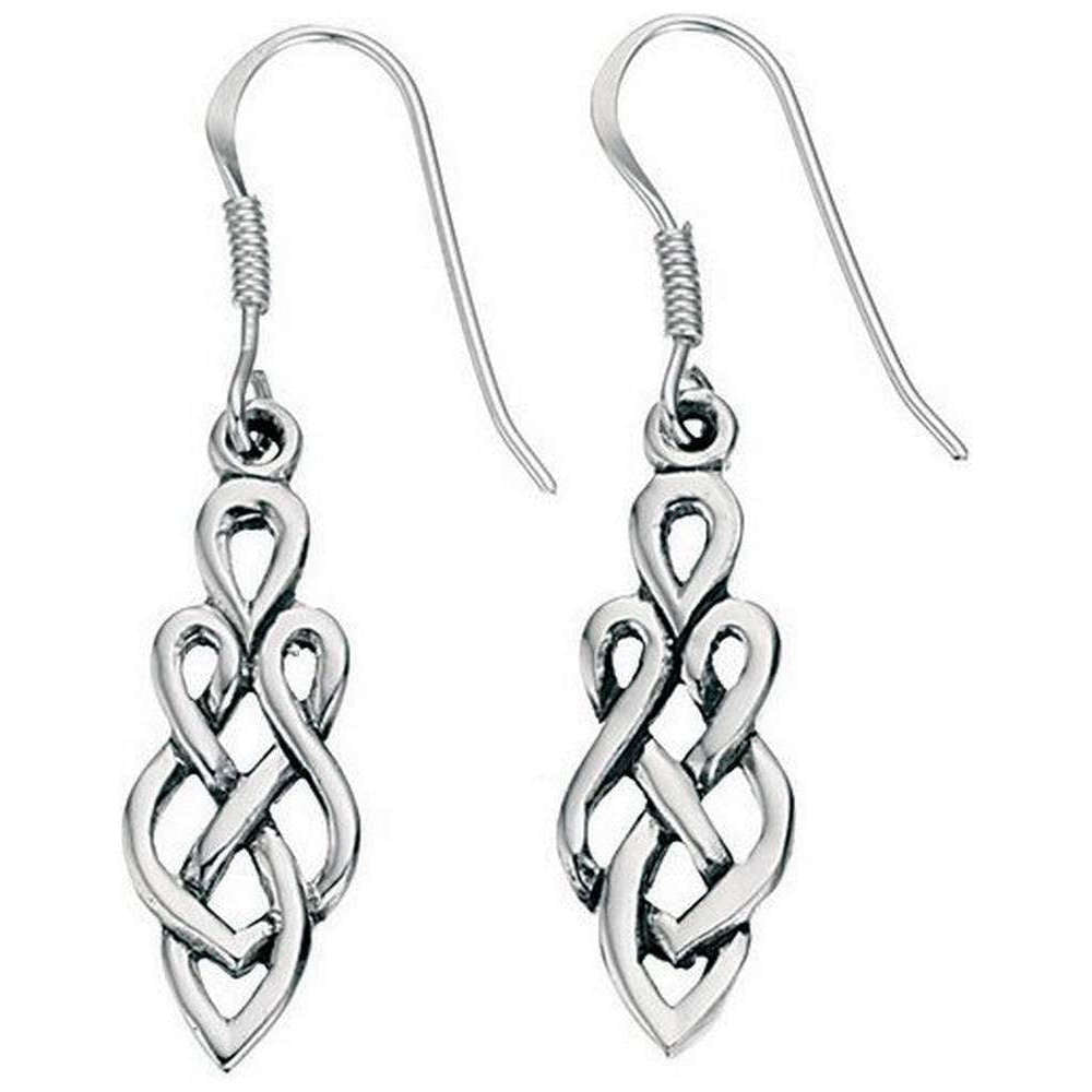 Beginnings Celtic Drop Earrings - Silver