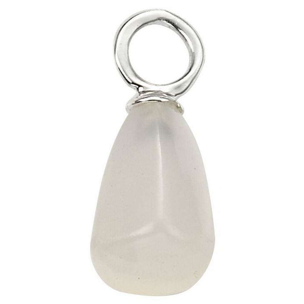 Beginnings Chalcedony Semi Precious Charm - White/Silver