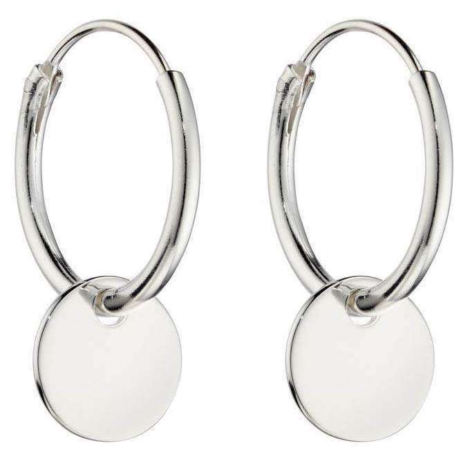 Beginnings Disc Assembled Hoop Earrings - Silver