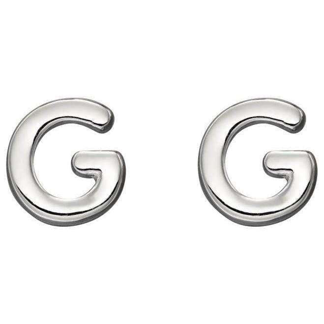 Beginnings G Initial Stud Earrings - Silver