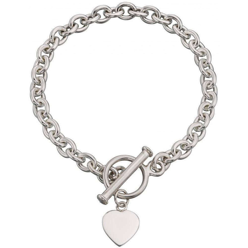 Beginnings Heart Charm Toggle 20cm Bracelet - Silver