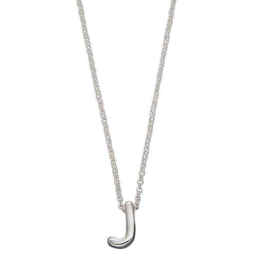 Beginnings J Initial Plain Necklace - Silver