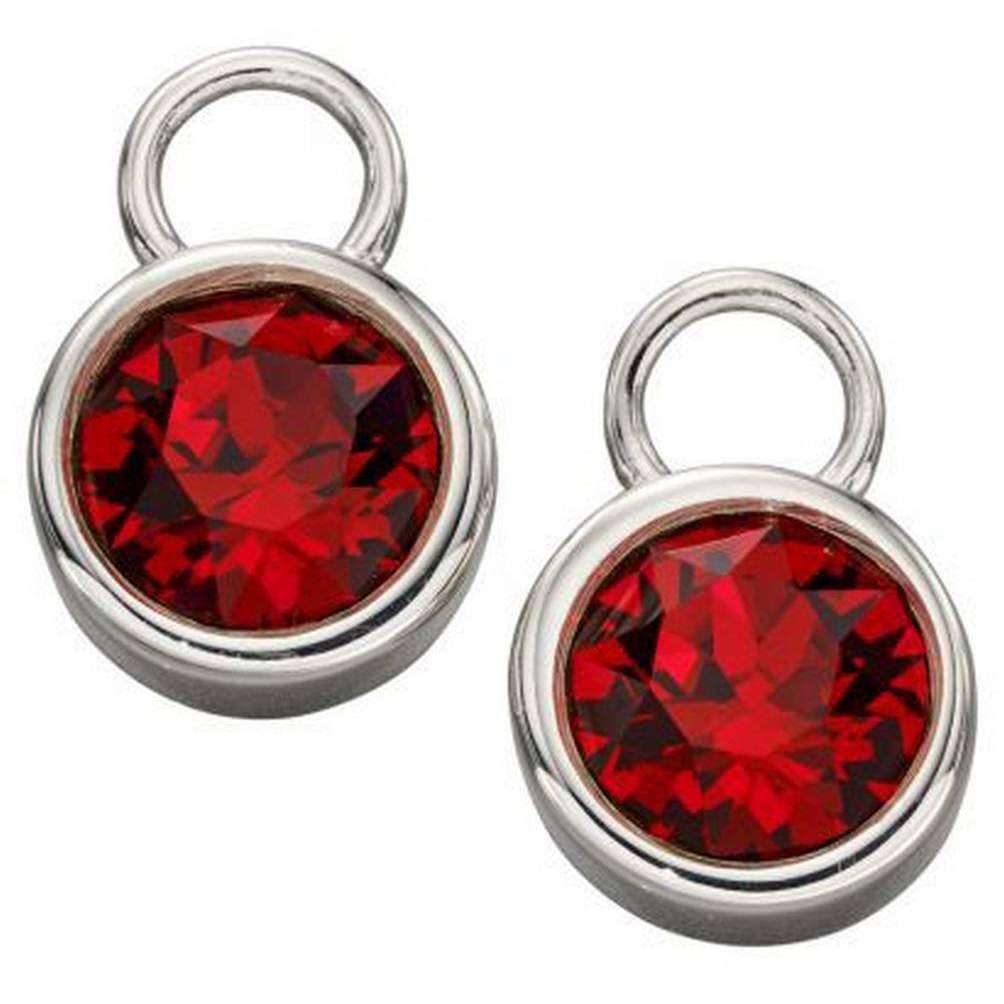 Beginnings July Birthstone Charm - Red/Silver