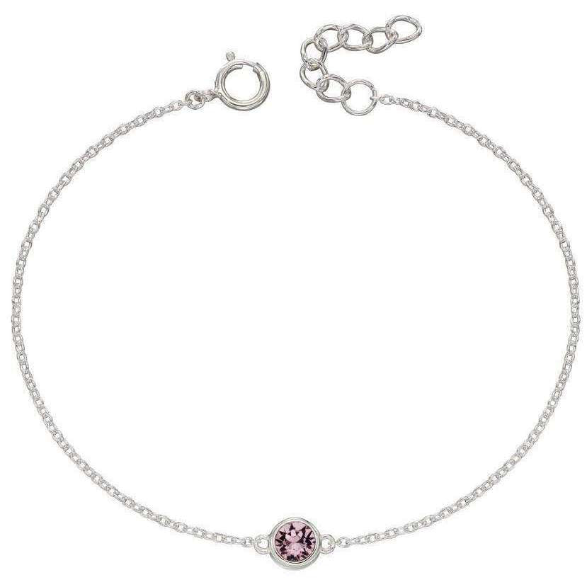 beginnings june birthstone bracelet - silver/light pink