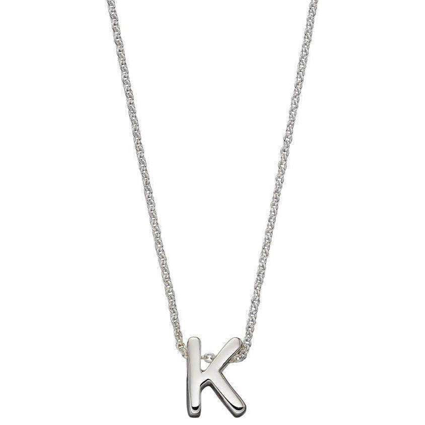 Beginnings K Initial Plain Necklace - Silver