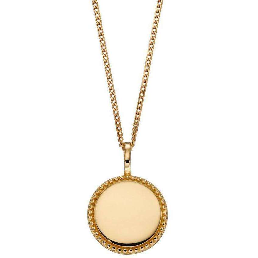 Beginnings Millegrain Edge Pendant - Yellow Gold