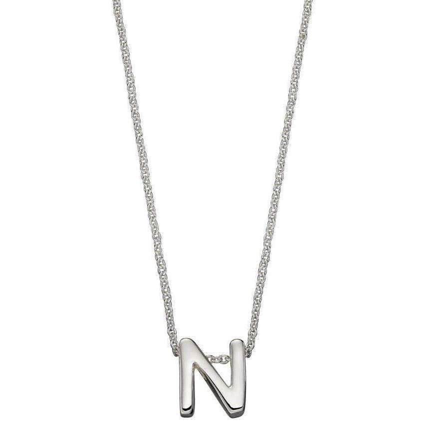 Beginnings N Initial Plain Necklace - Silver