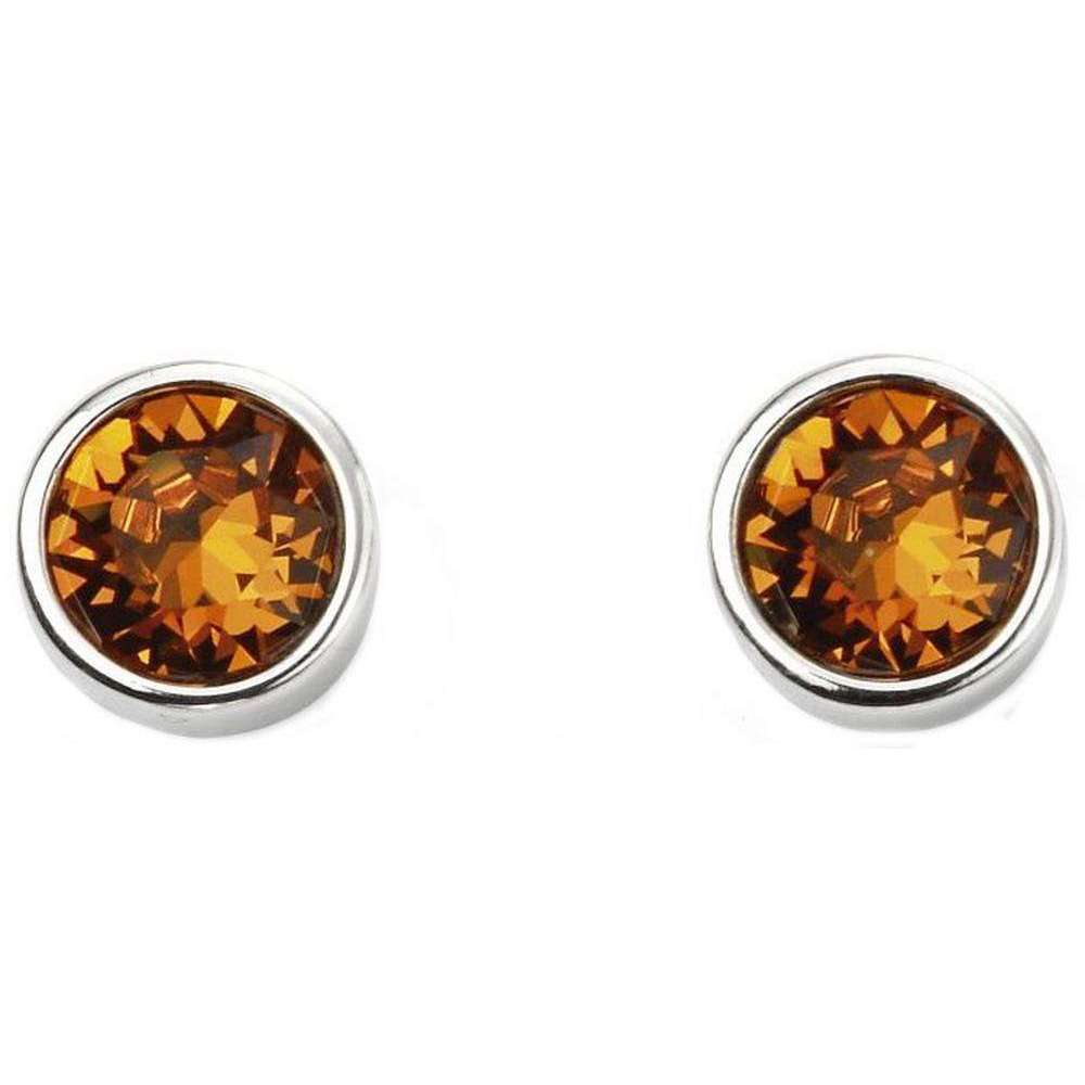 beginnings november swarovski birthstone earrings - silver/orange