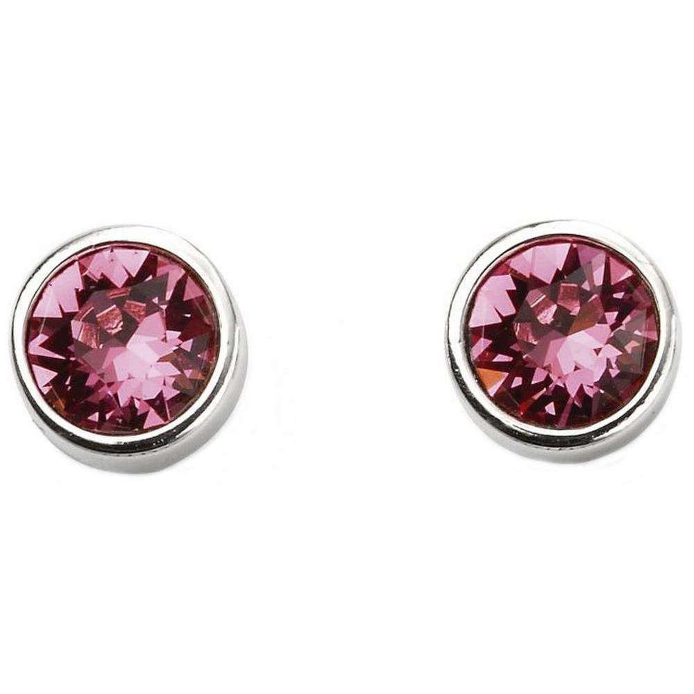 Beginnings October Swarovski Birthstone Earrings - Silver/Pink