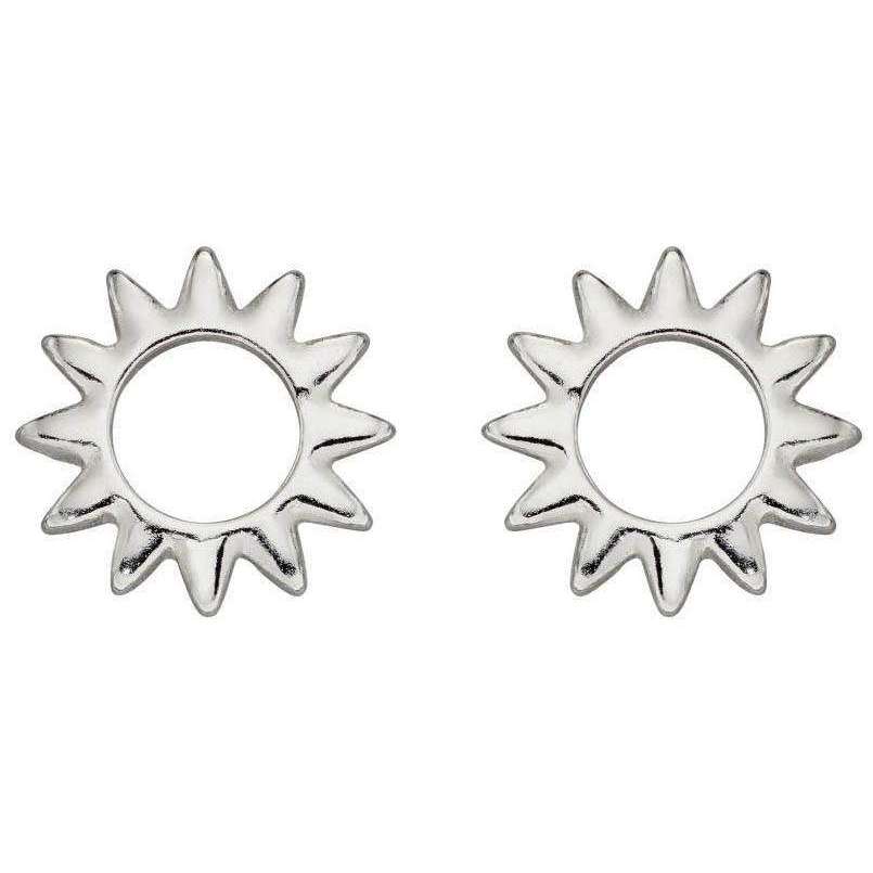 Beginnings Open Sun Stud Earrings - Silver