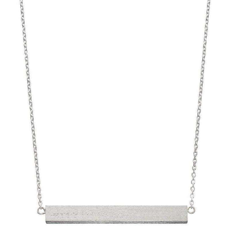 Beginnings Satin Horizontal Bar Necklace - Silver