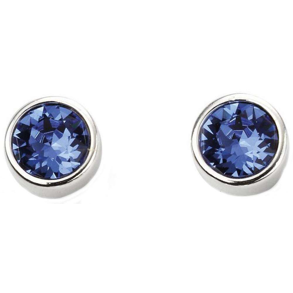 Beginnings September Swarovski Birthstone Earrings - Silver/Blue