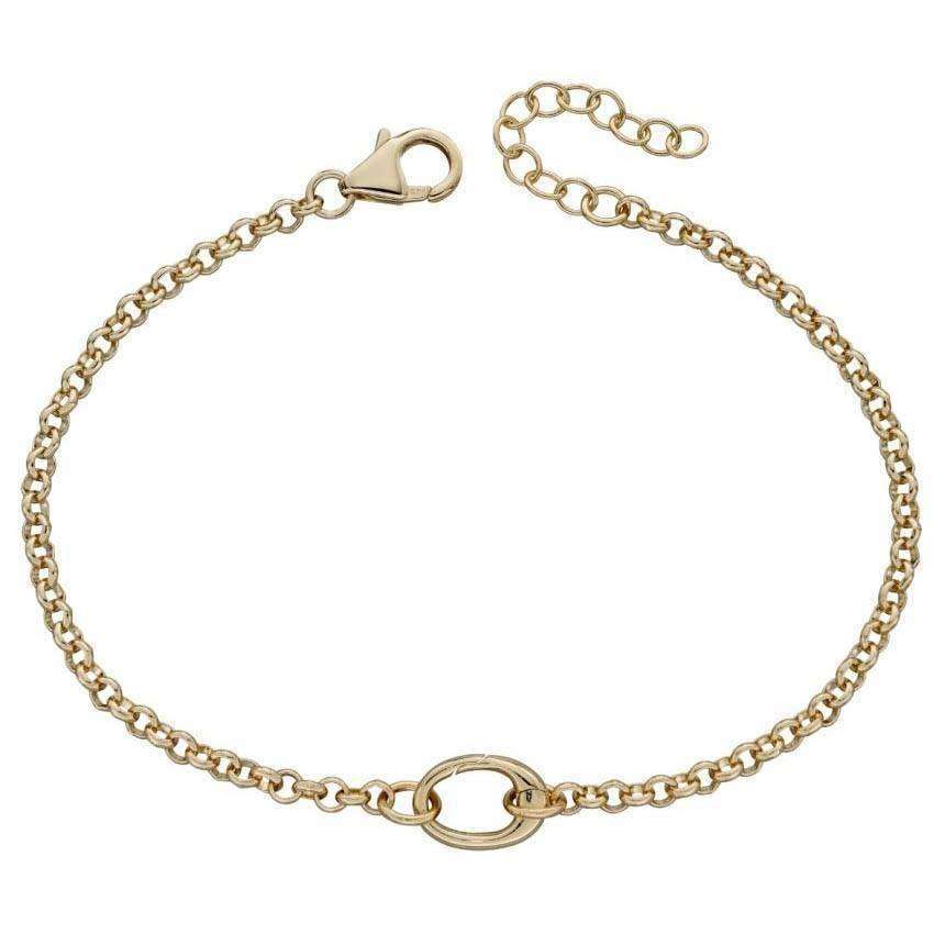 beginnings single link charm bracelet - yellow gold