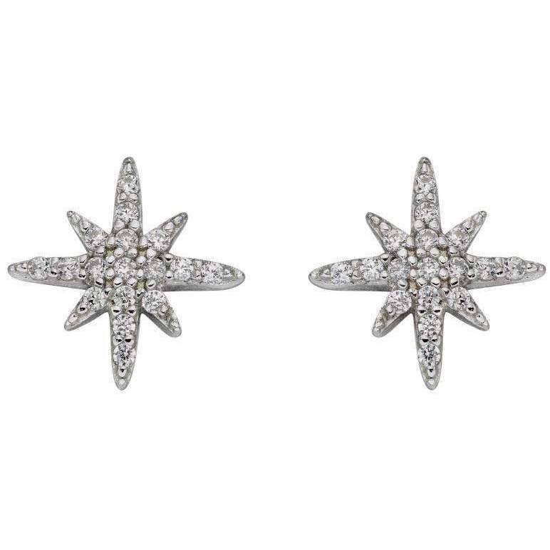 Beginnings Starburst Cubic Zirconia Earrings - Silver