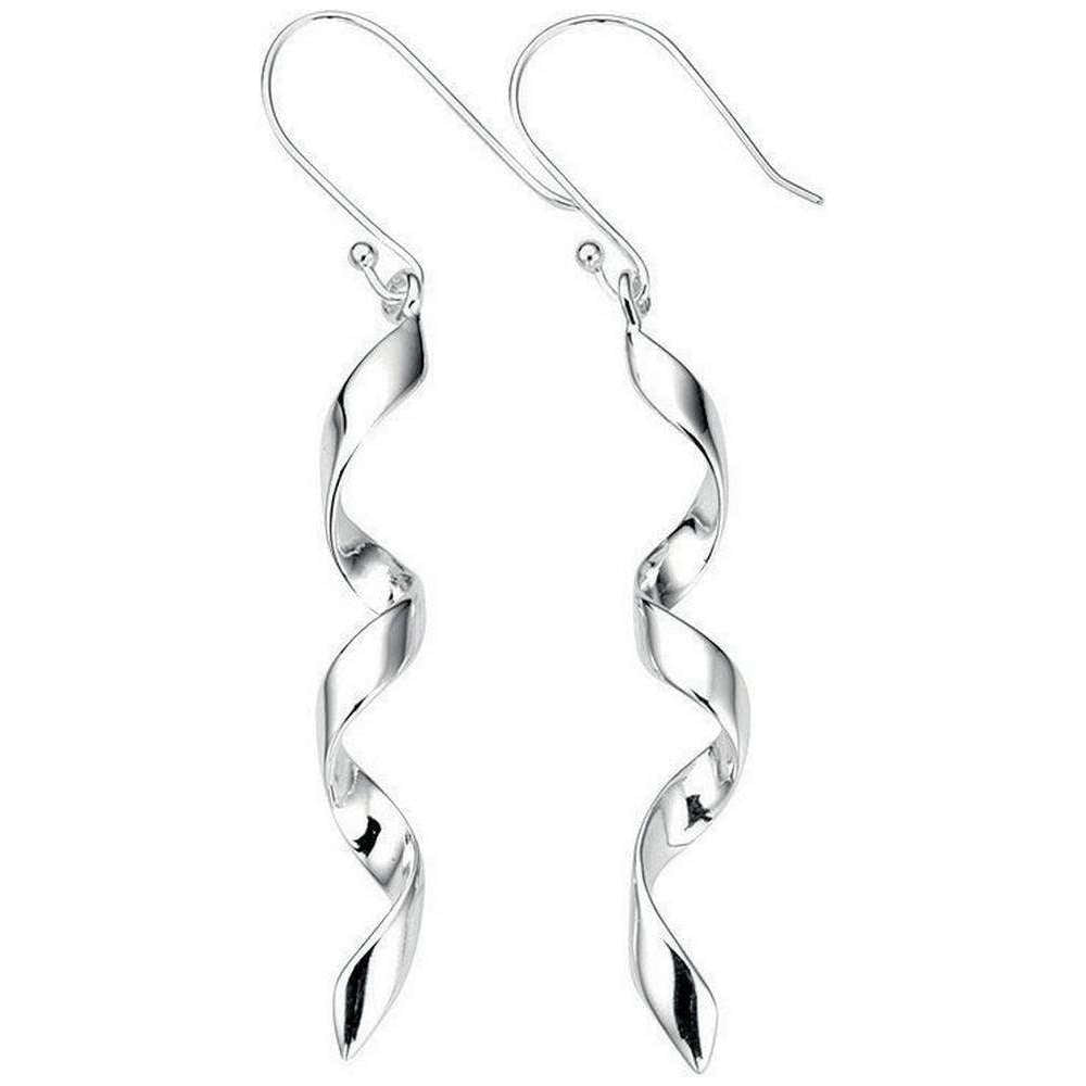 Beginnings Swirl Drop Earrings - Silver