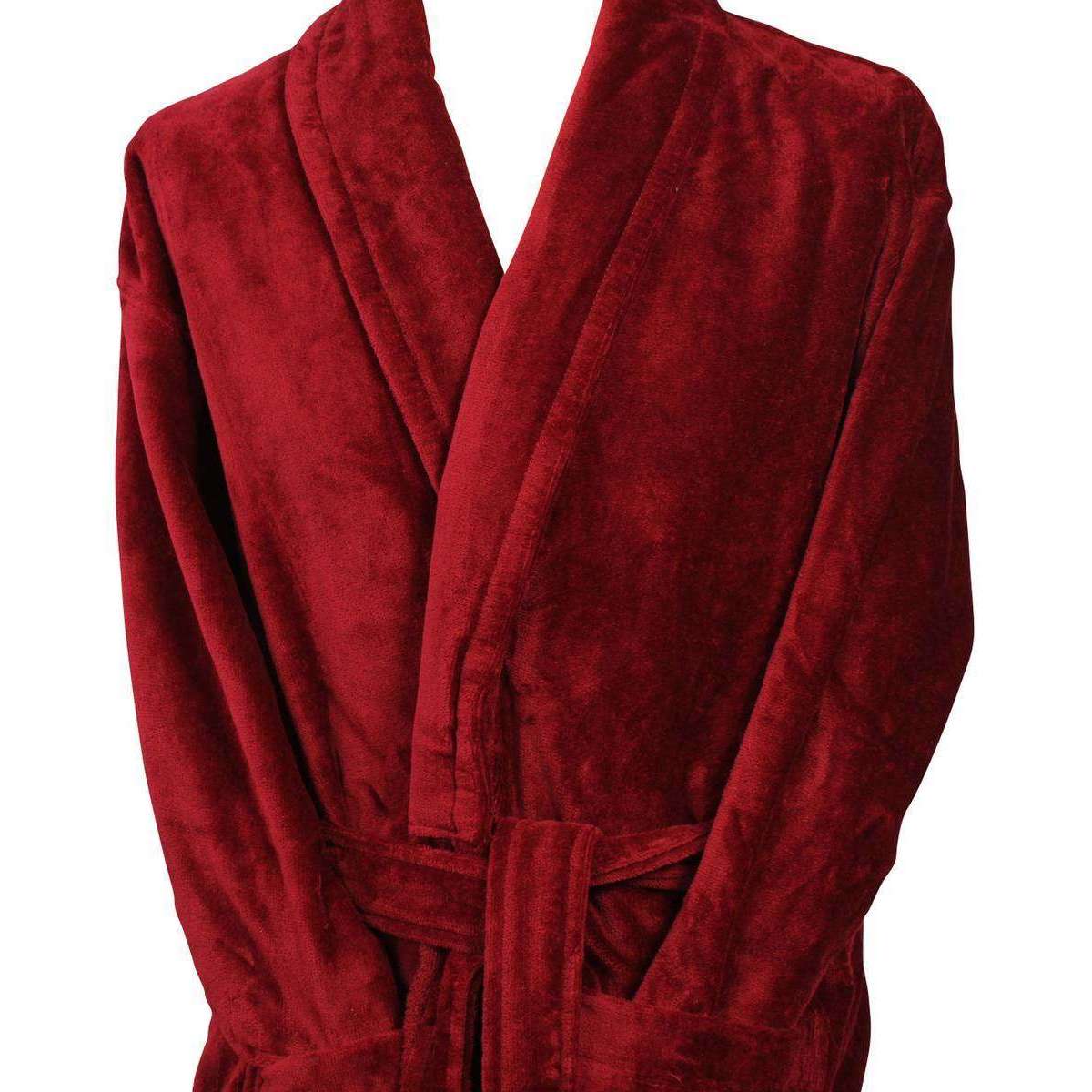 Bown of London Baron Cotton Velour Dressing Gown - Claret