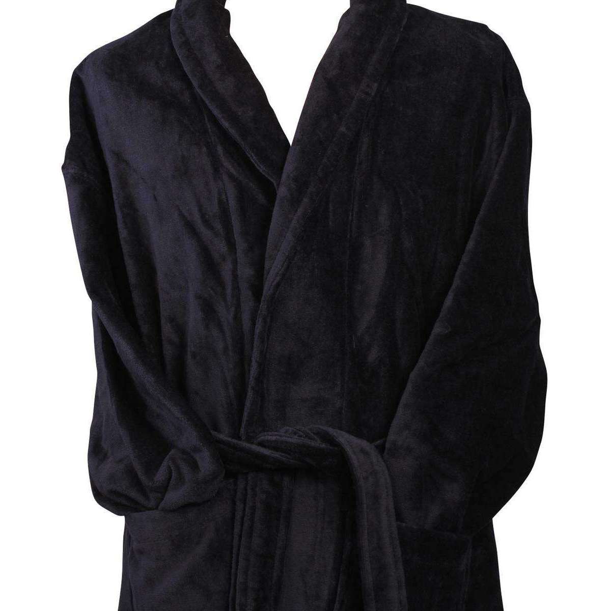 Bown of London Baron Cotton Velour Dressing Gown - Navy