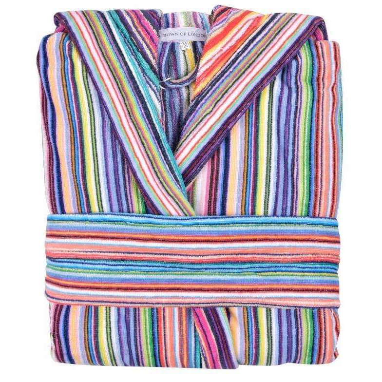 Bown of London Daylight Striped Hooded Dressing Gown - Multi-colour