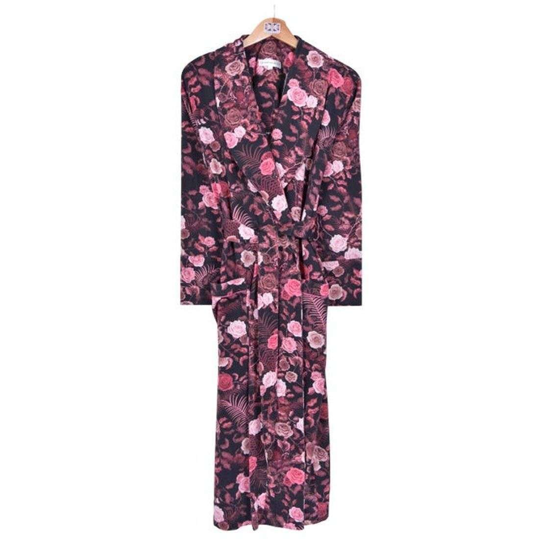 Bown of London Lightweight Dressing Gown - Bengal Rose Black - Small - 8-10 UK | 4-6 US | 90-97cm | 36"- 38"