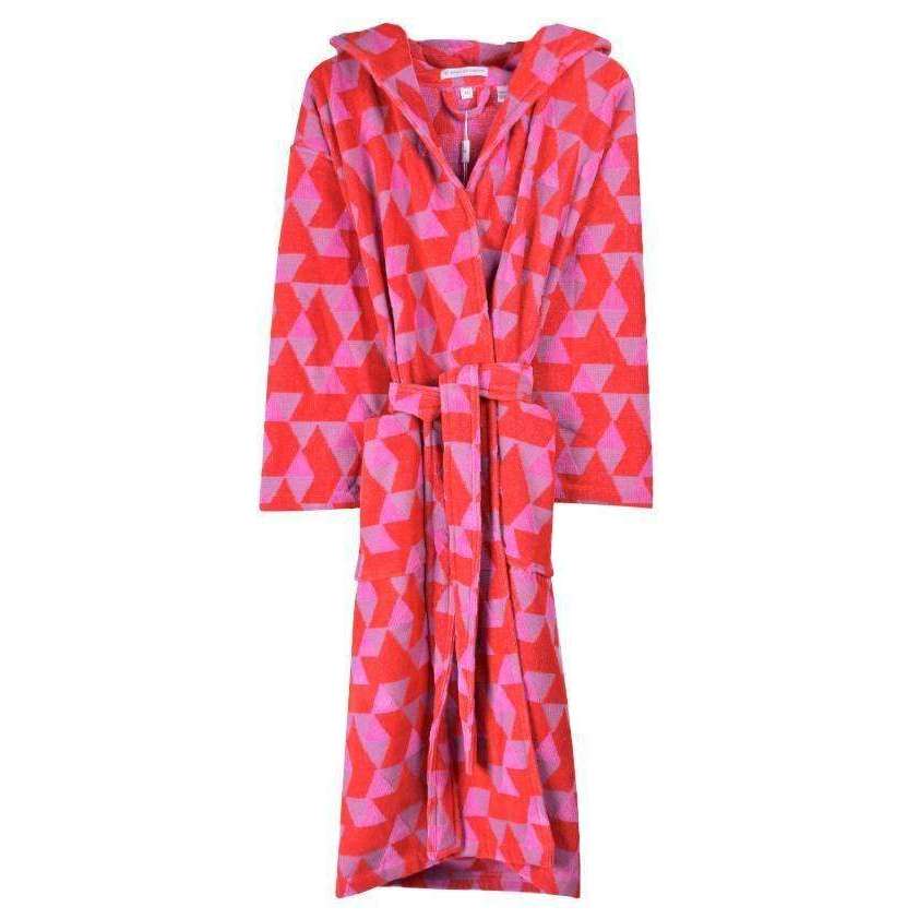 Bown of London Pink Diamond Hooded Dressing Gown - Red/Pink