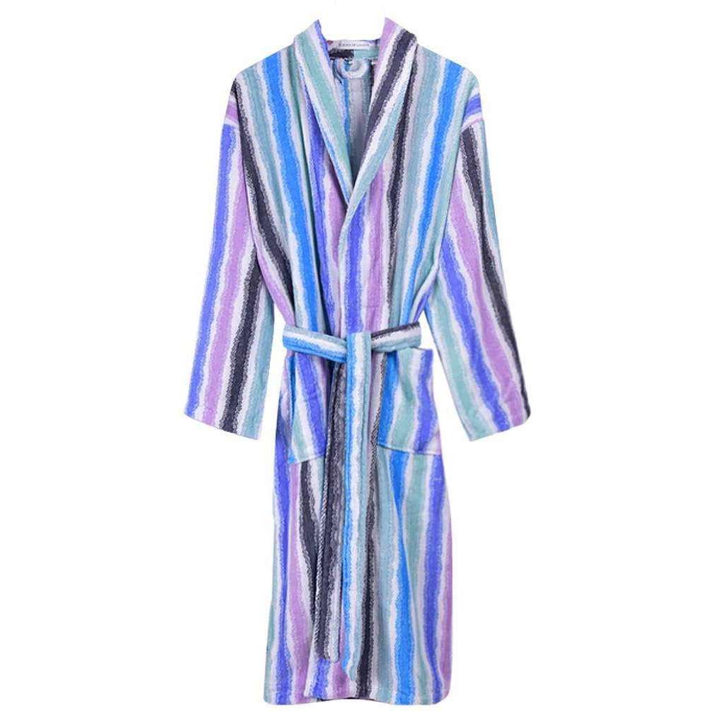 Bown of London Sunset Stripe Luxury Dressing Gown - Blue/Multi-colour