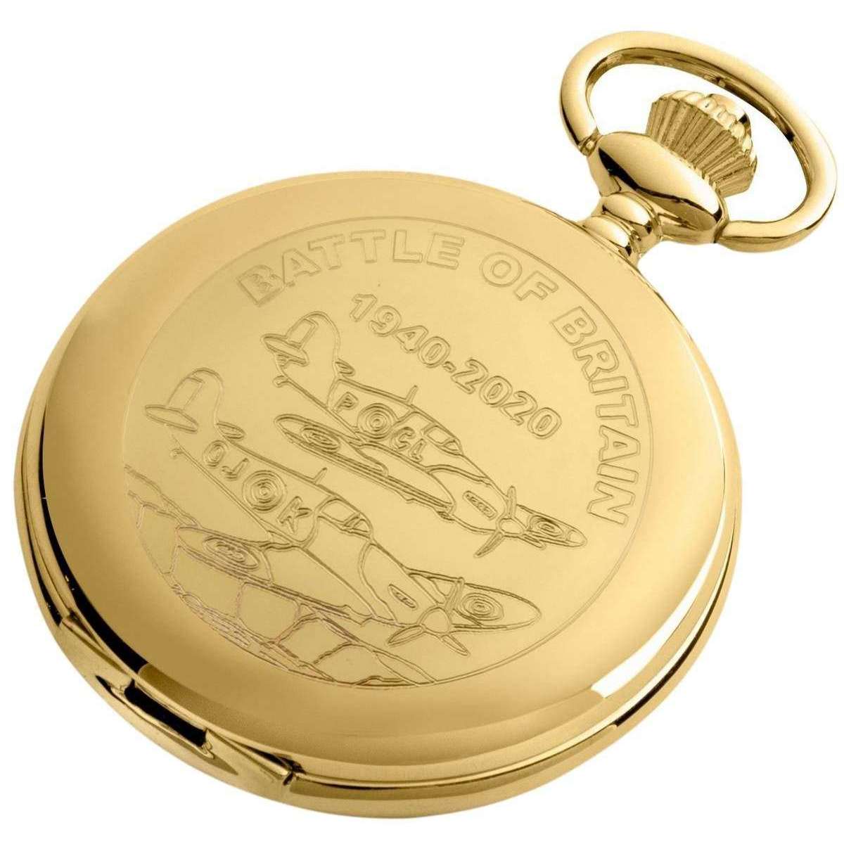 Burleigh Battle of Britain Spitfire Pocket Watch - Gold