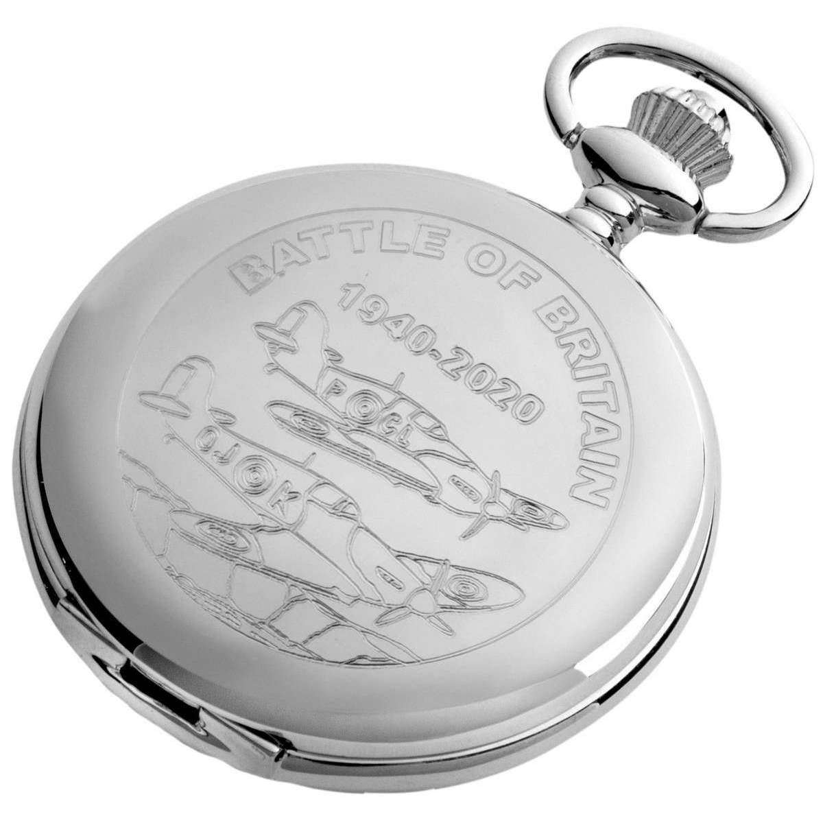 Burleigh Battle of Britain Spitfire Pocket Watch - Silver